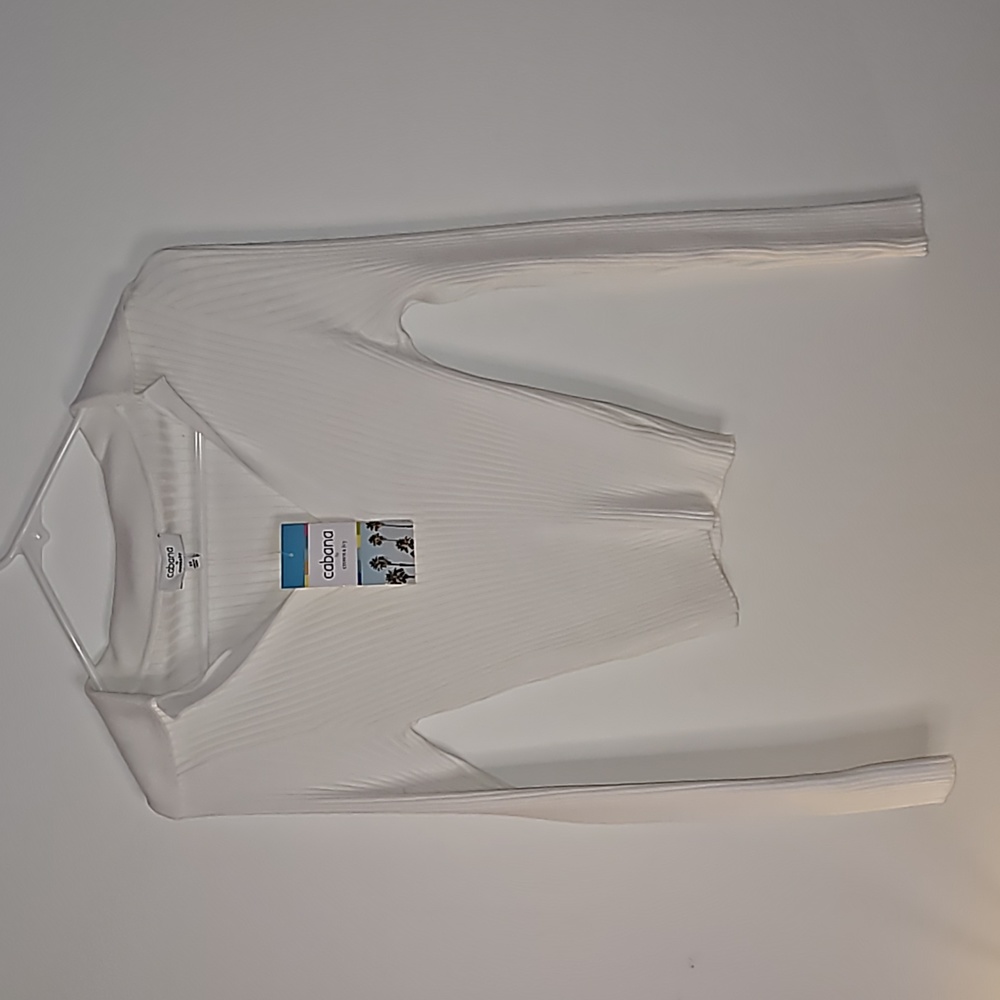 Cabana by Crown & Ivy White Collard Longsleeve Size XS